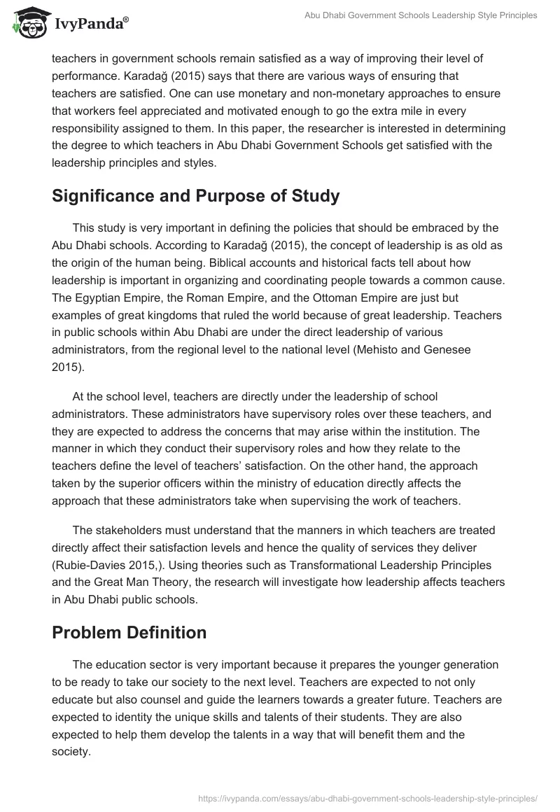 Abu Dhabi Government Schools Leadership Style Principles. Page 2