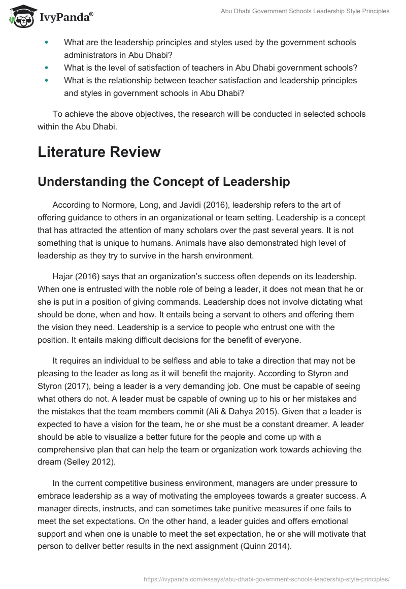 Abu Dhabi Government Schools Leadership Style Principles. Page 4
