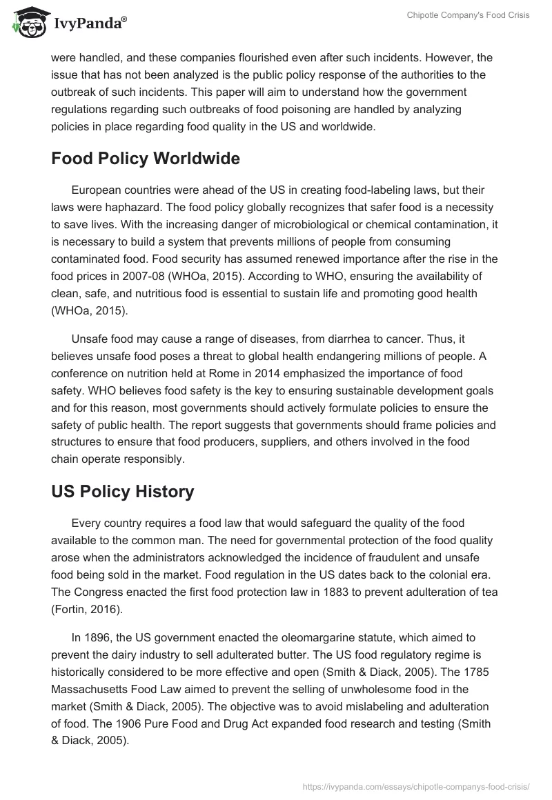 Chipotle Company's Food Crisis. Page 3