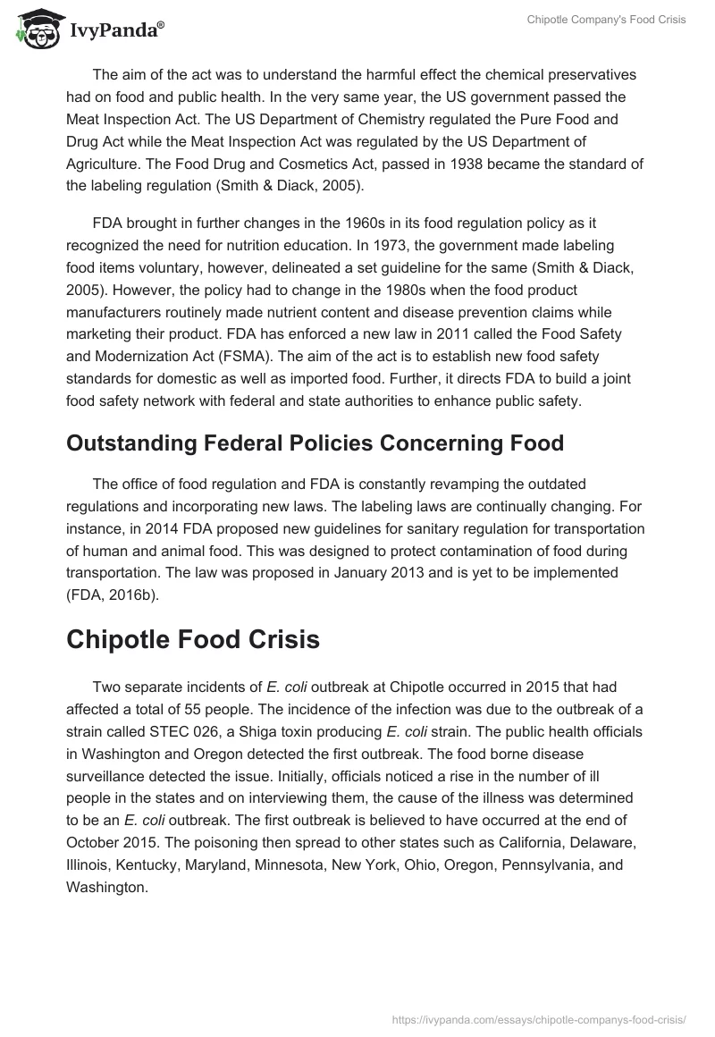 Chipotle Company's Food Crisis. Page 4