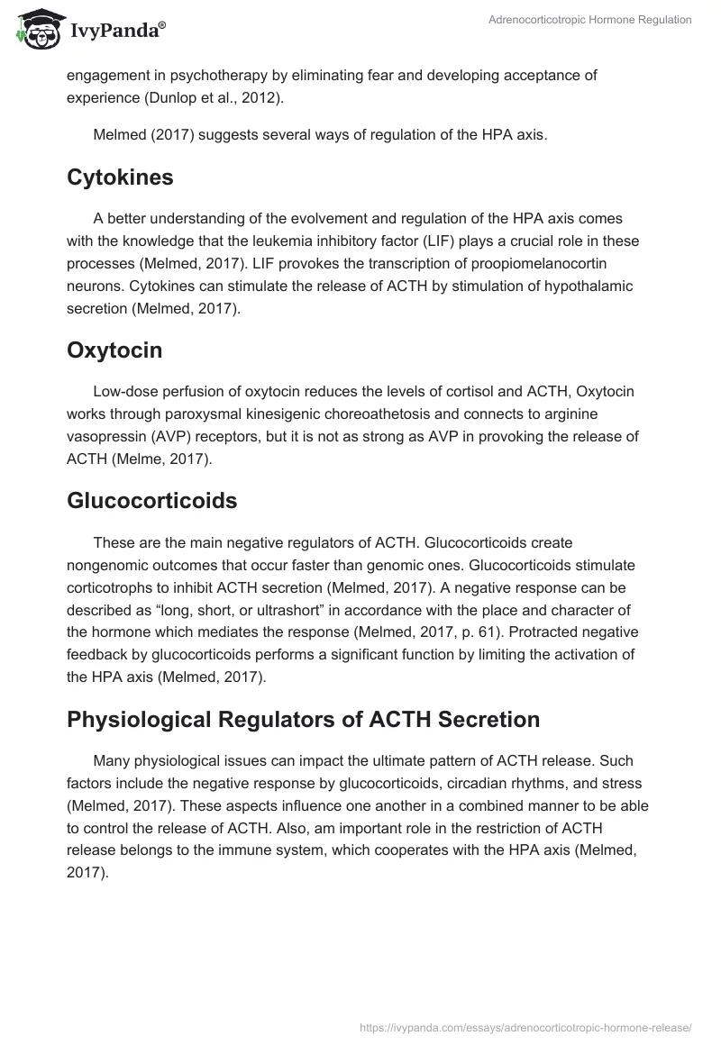 Adrenocorticotropic Hormone Regulation. Page 2