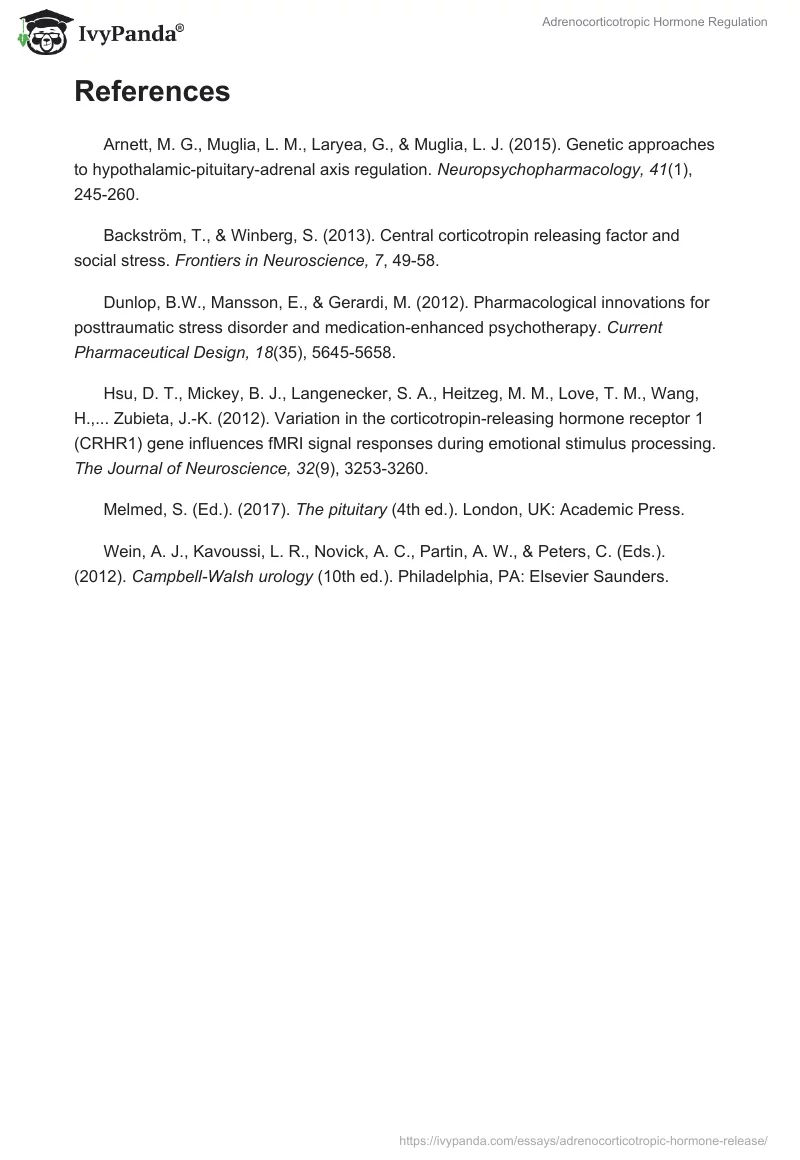 Adrenocorticotropic Hormone Regulation. Page 3