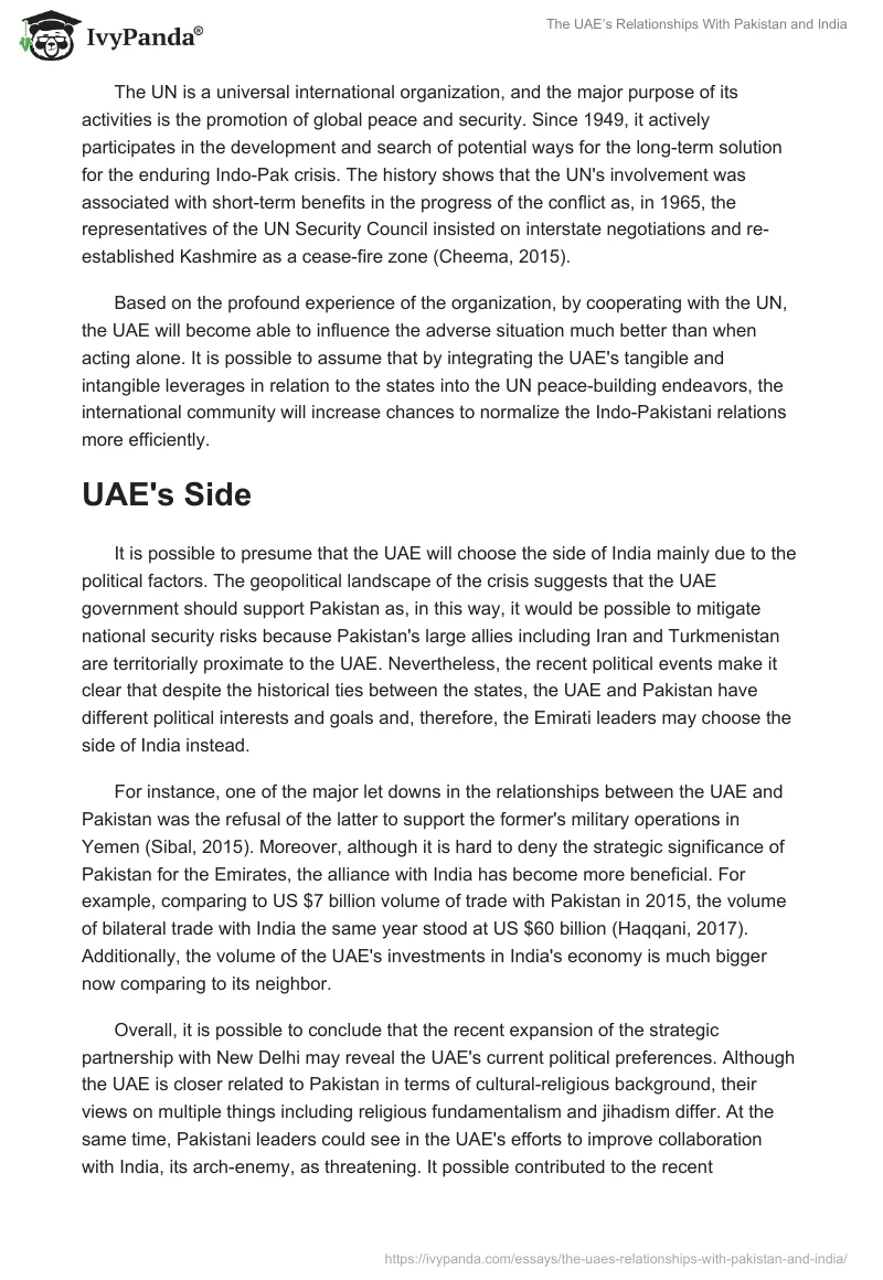 The UAE’s Relationships With Pakistan and India. Page 4