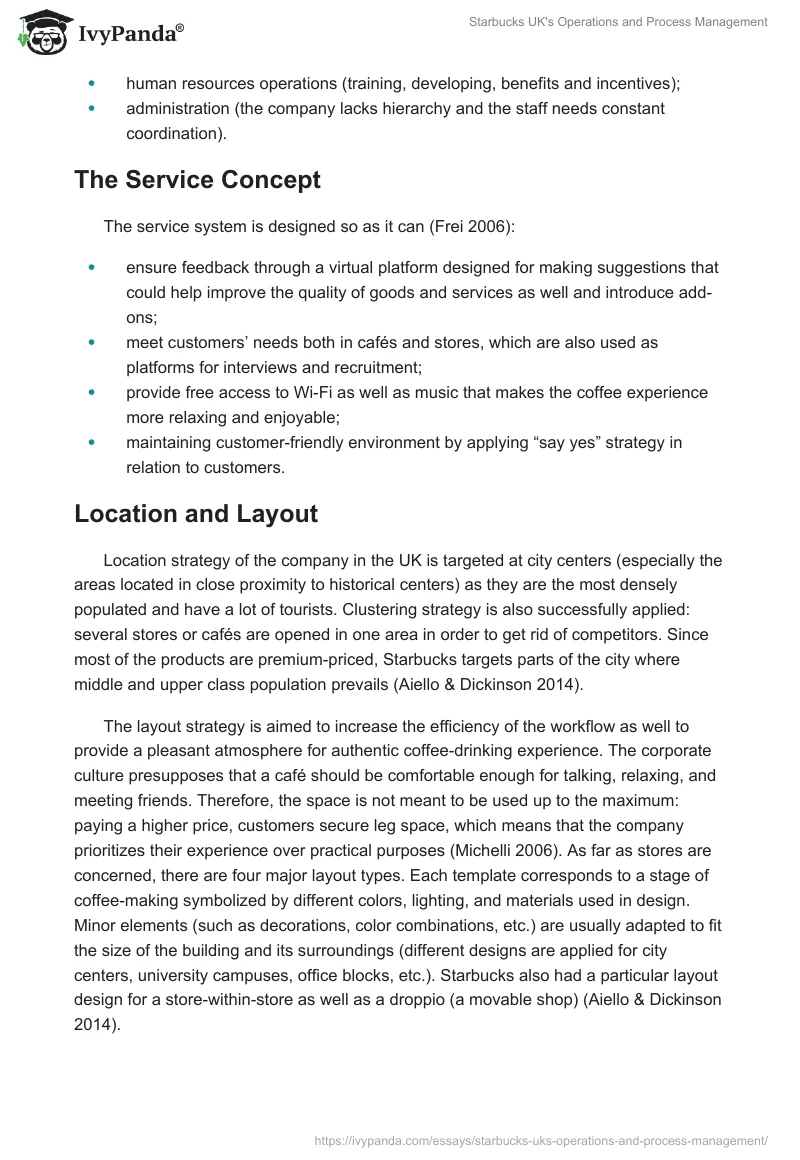 Starbucks UK's Operations and Process Management. Page 4