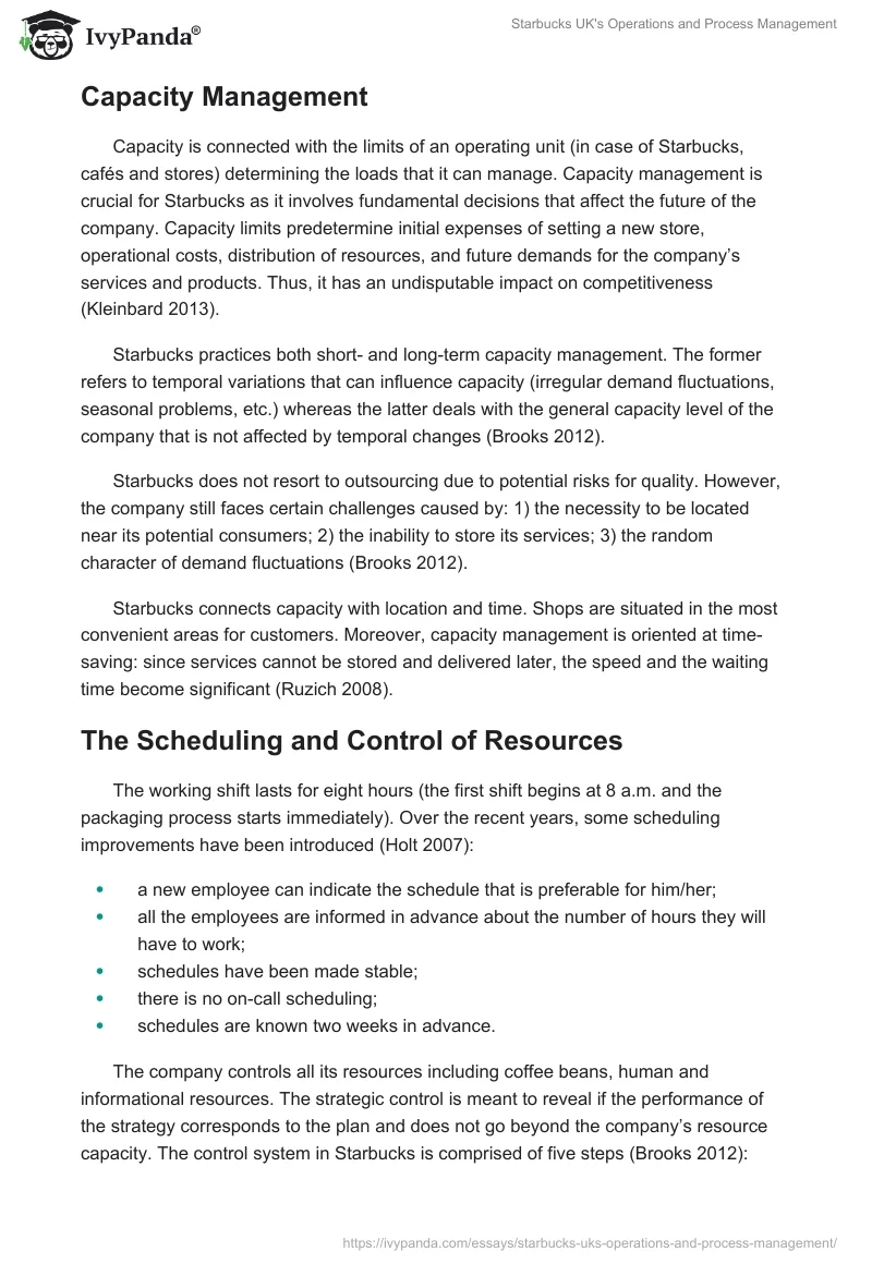 Starbucks UK's Operations and Process Management. Page 5