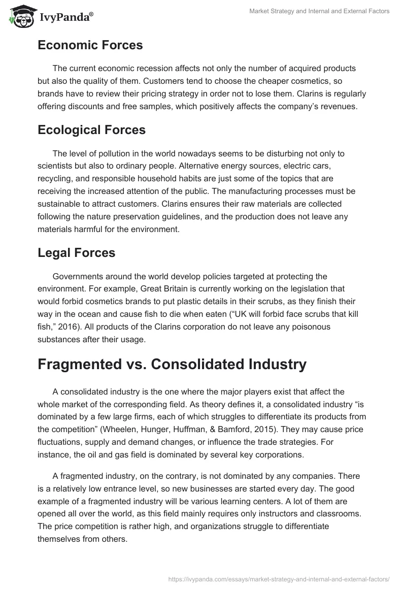 Market Strategy and Internal and External Factors. Page 2
