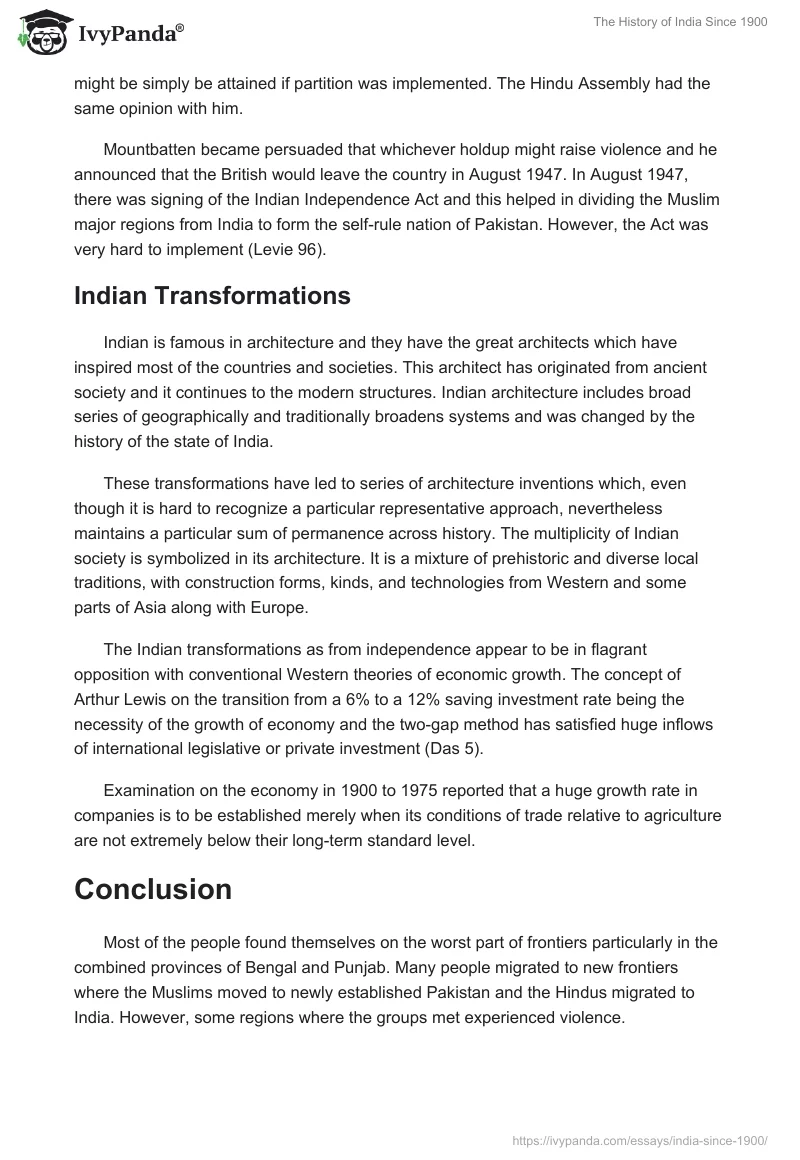The History of India Since 1900. Page 4