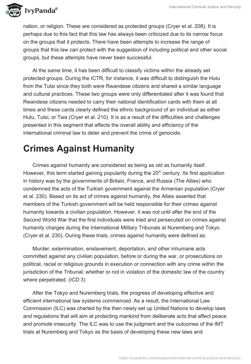 International Criminal Justice and Atrocity. Page 5