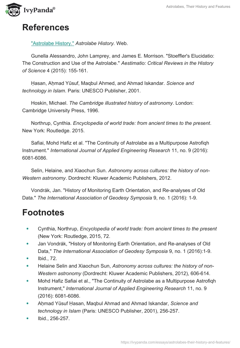 Astrolabes, Their History and Features. Page 5
