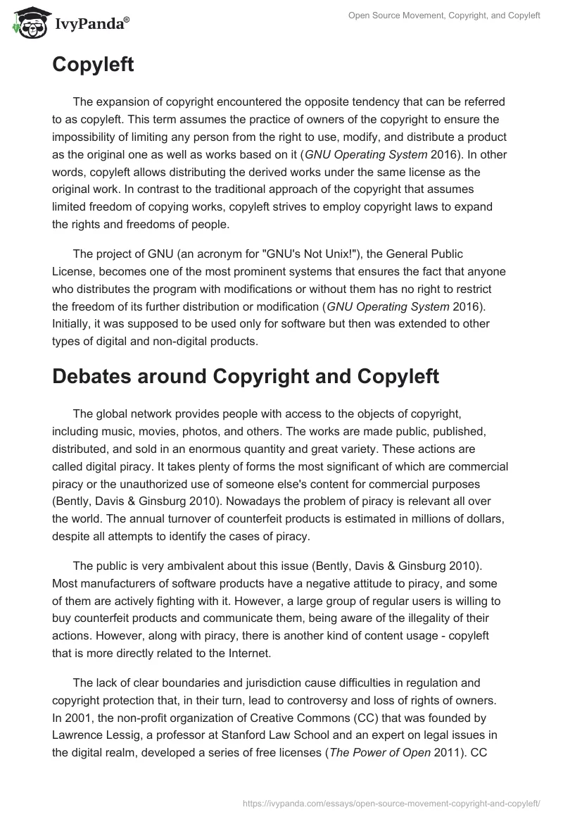 Open Source Movement, Copyright, and Copyleft. Page 2