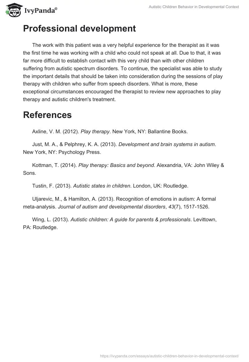 Autistic Children Behavior in Developmental Context. Page 3