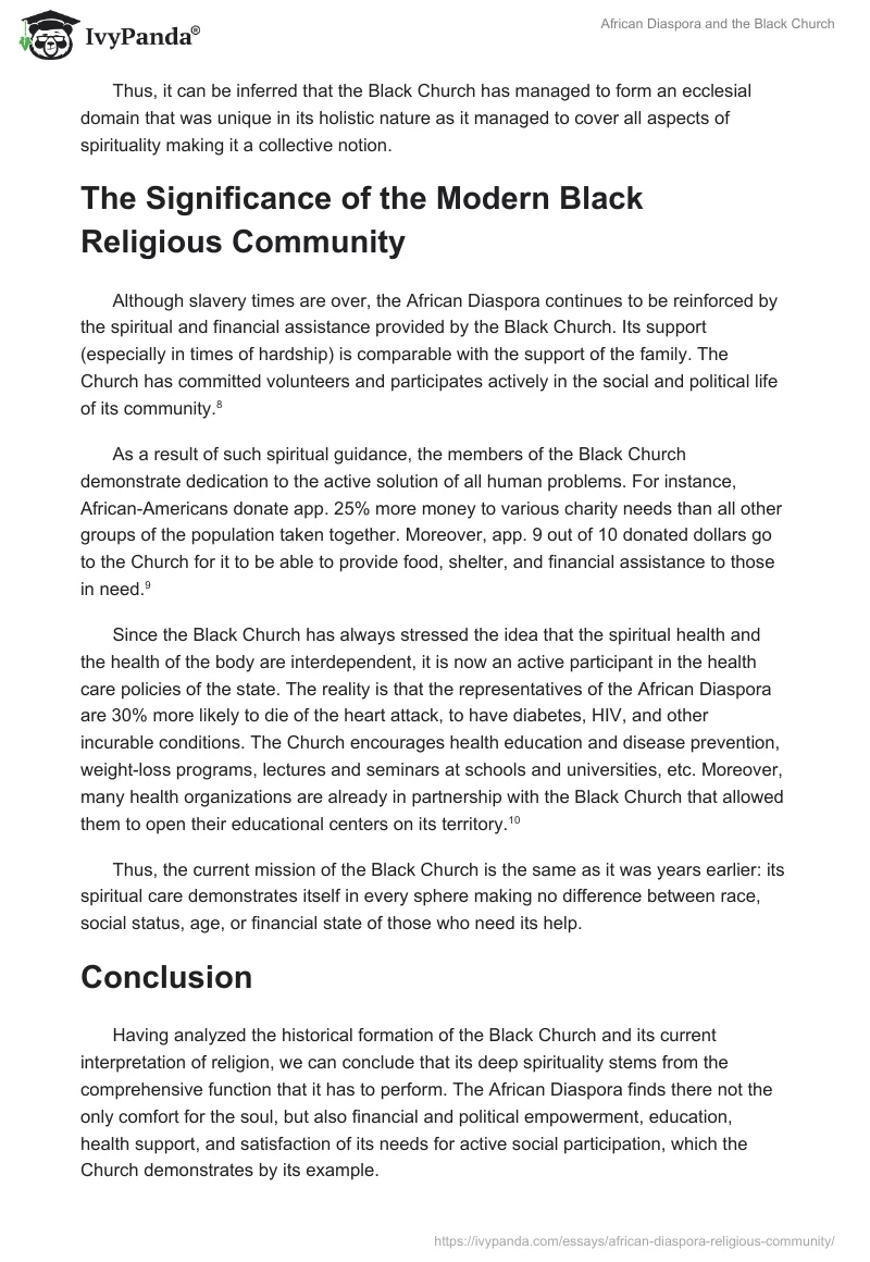 African Diaspora and the Black Church. Page 3