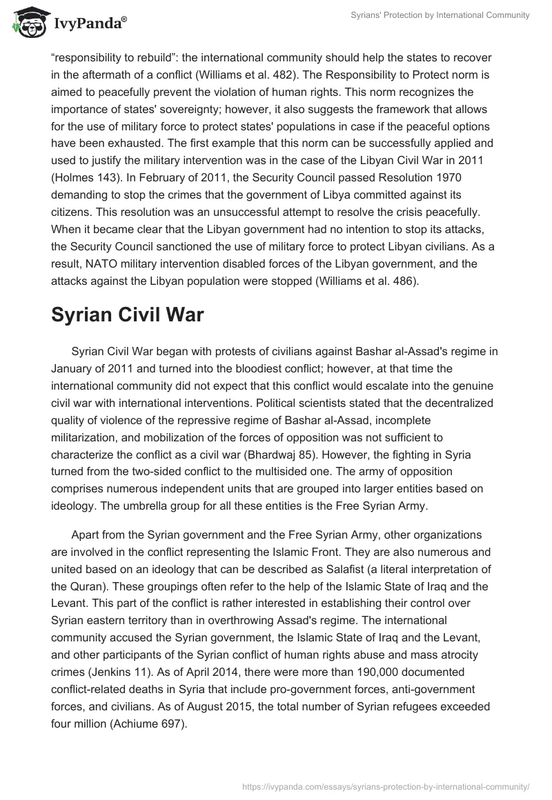 Syrians' Protection by International Community. Page 2