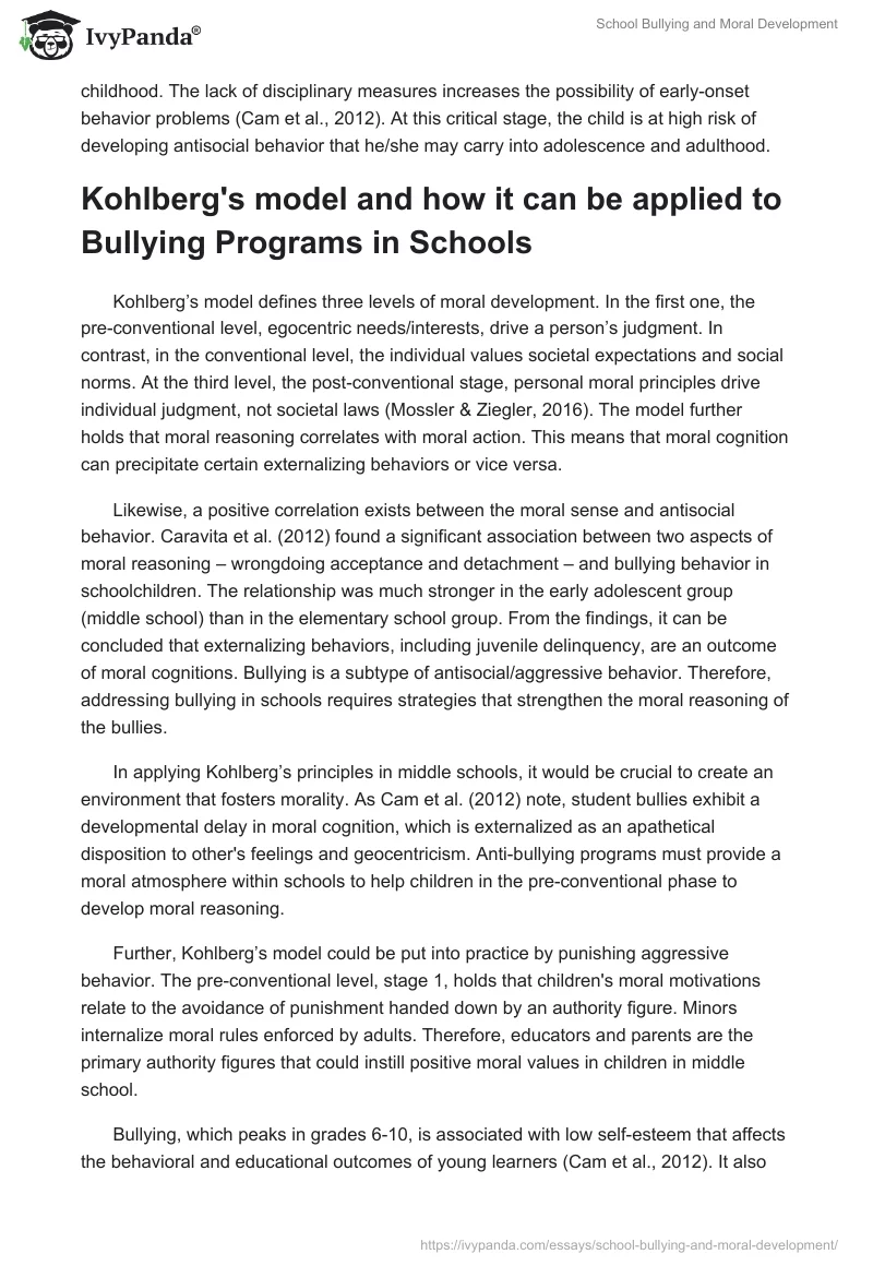 School Bullying and Moral Development. Page 2