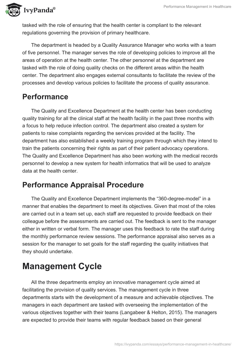 Performance Management in Healthcare. Page 4