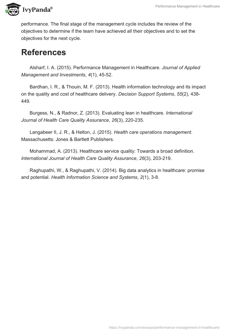 Performance Management in Healthcare. Page 5