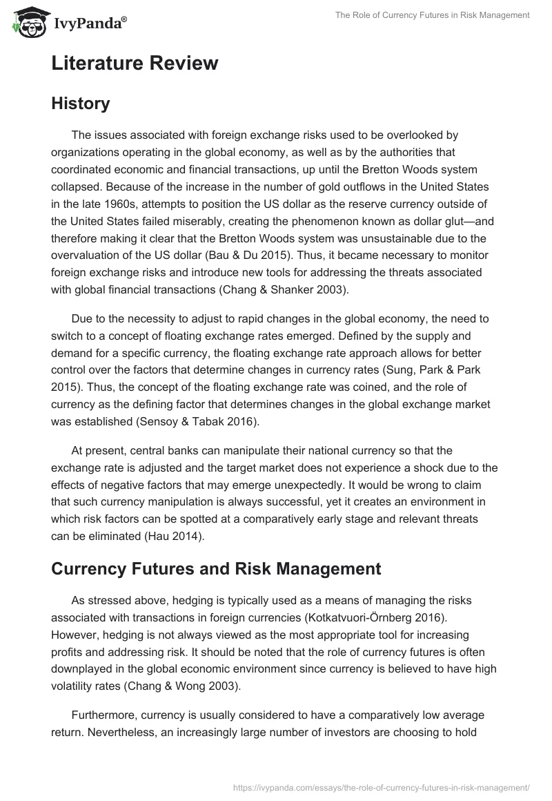 The Role of Currency Futures in Risk Management. Page 2