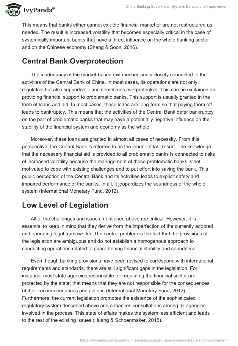 China Banking Supervision System: Defects and Improvement. Page 5