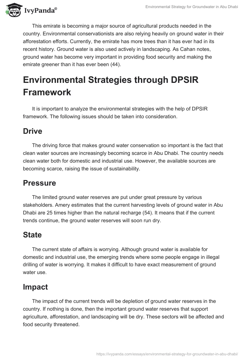 Environmental Strategy for Groundwater in Abu Dhabi. Page 2
