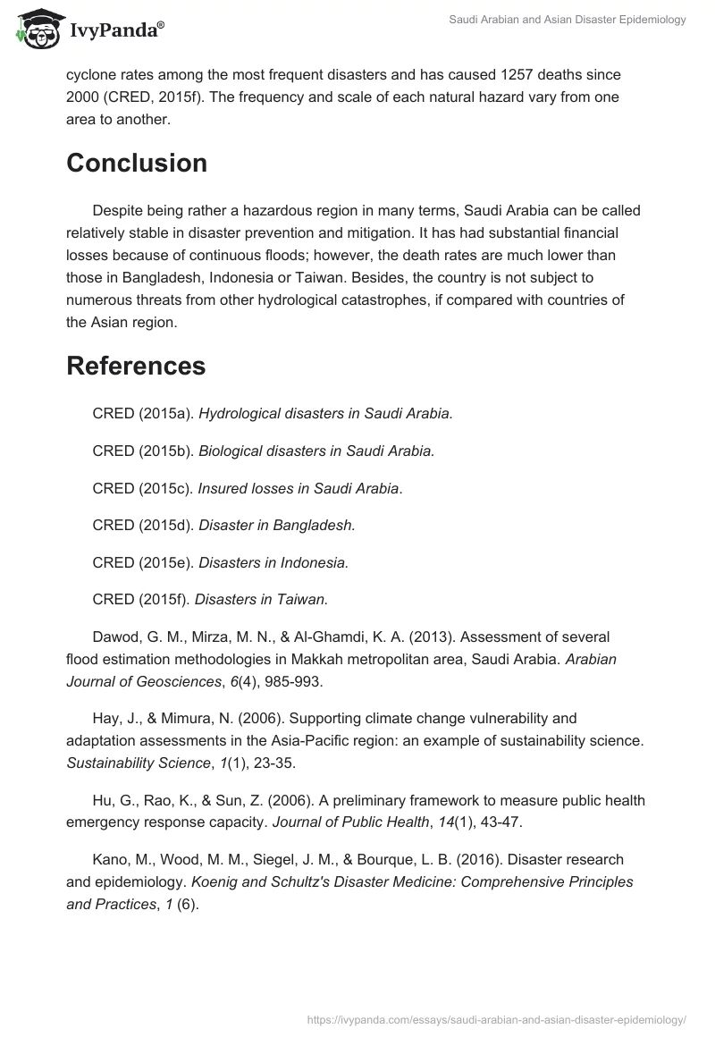 Saudi Arabian and Asian Disaster Epidemiology. Page 5