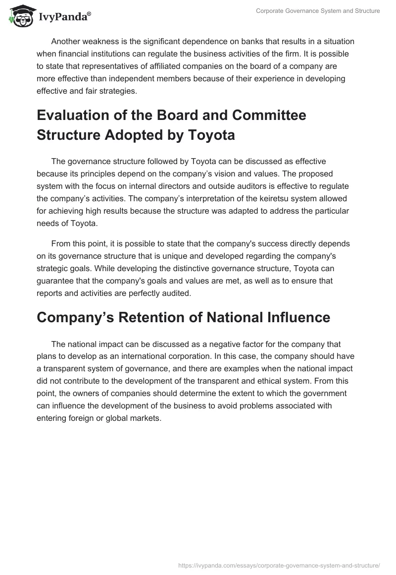 Corporate Governance System and Structure. Page 3