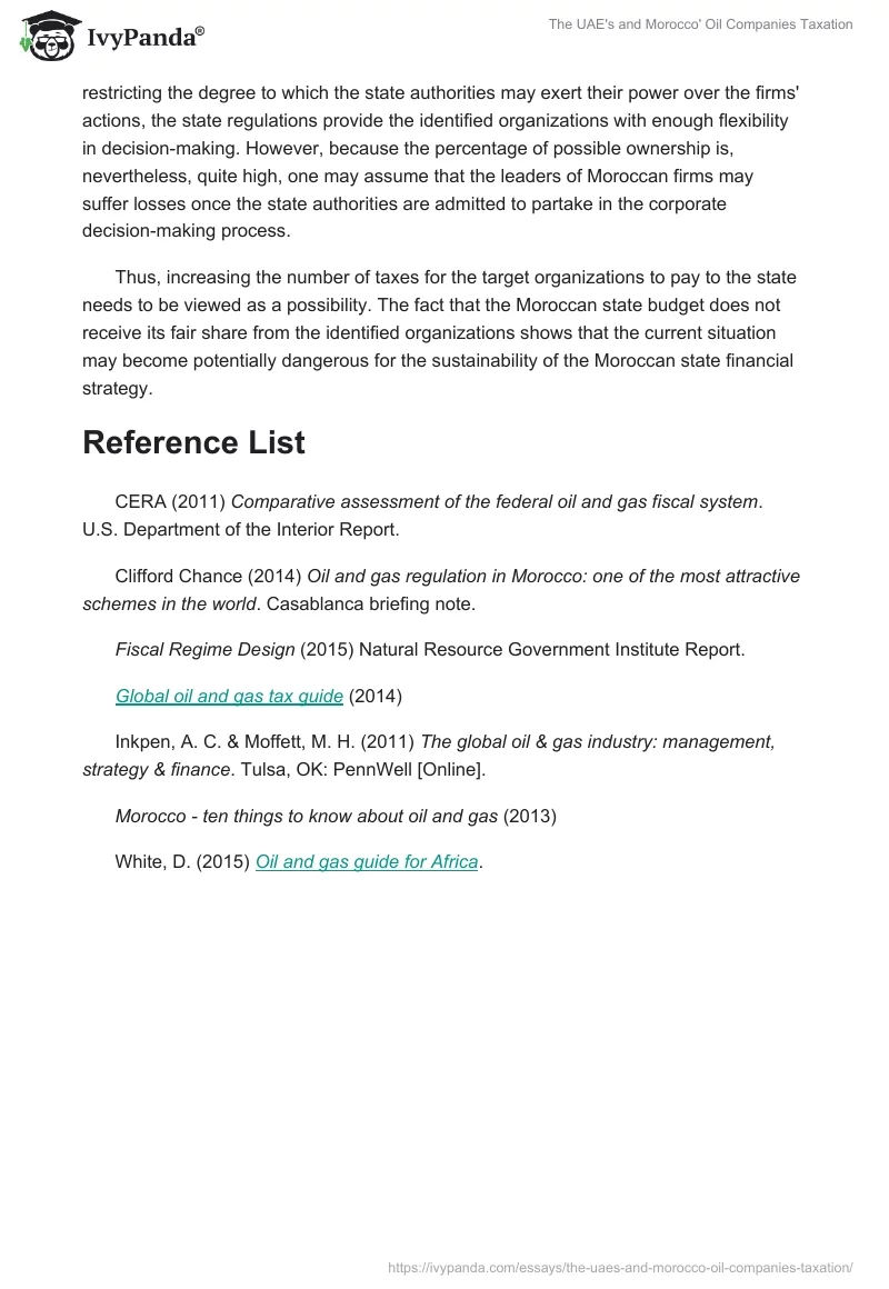The UAE's and Morocco' Oil Companies Taxation. Page 2
