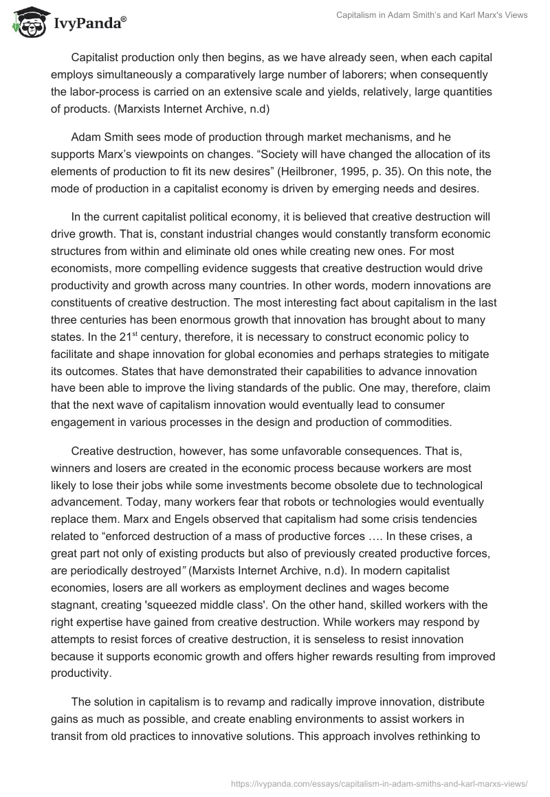 Capitalism in Adam Smith’s and Karl Marx's Views. Page 4