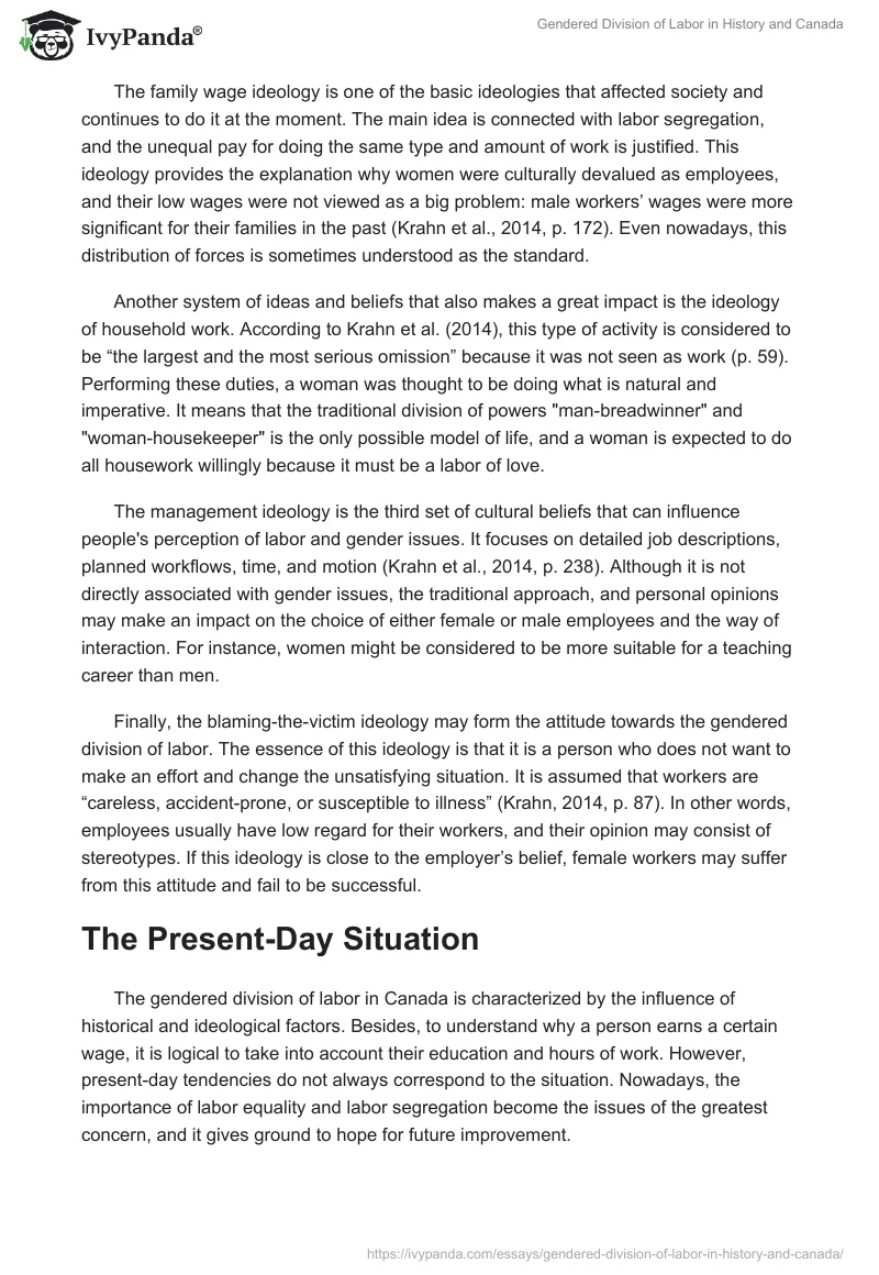 Gendered Division of Labor in History and Canada. Page 3