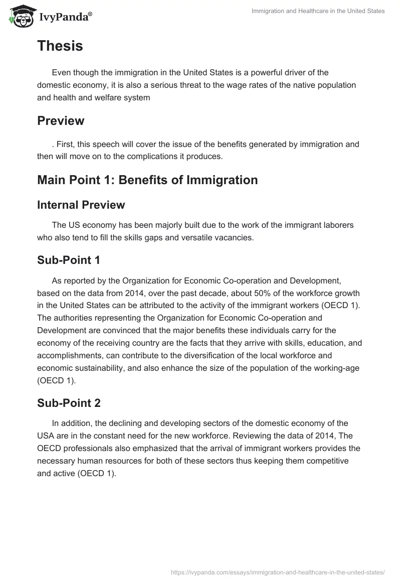 Immigration and Healthcare in the United States. Page 2