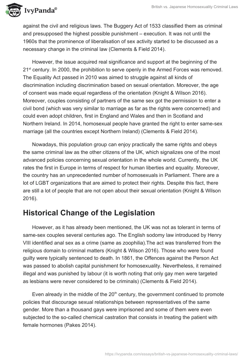 British vs. Japanese Homosexuality Criminal Laws. Page 2