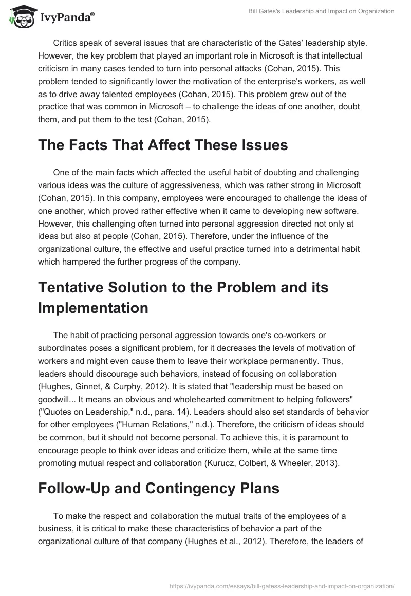 Bill Gates's Leadership and Impact on Organization. Page 2