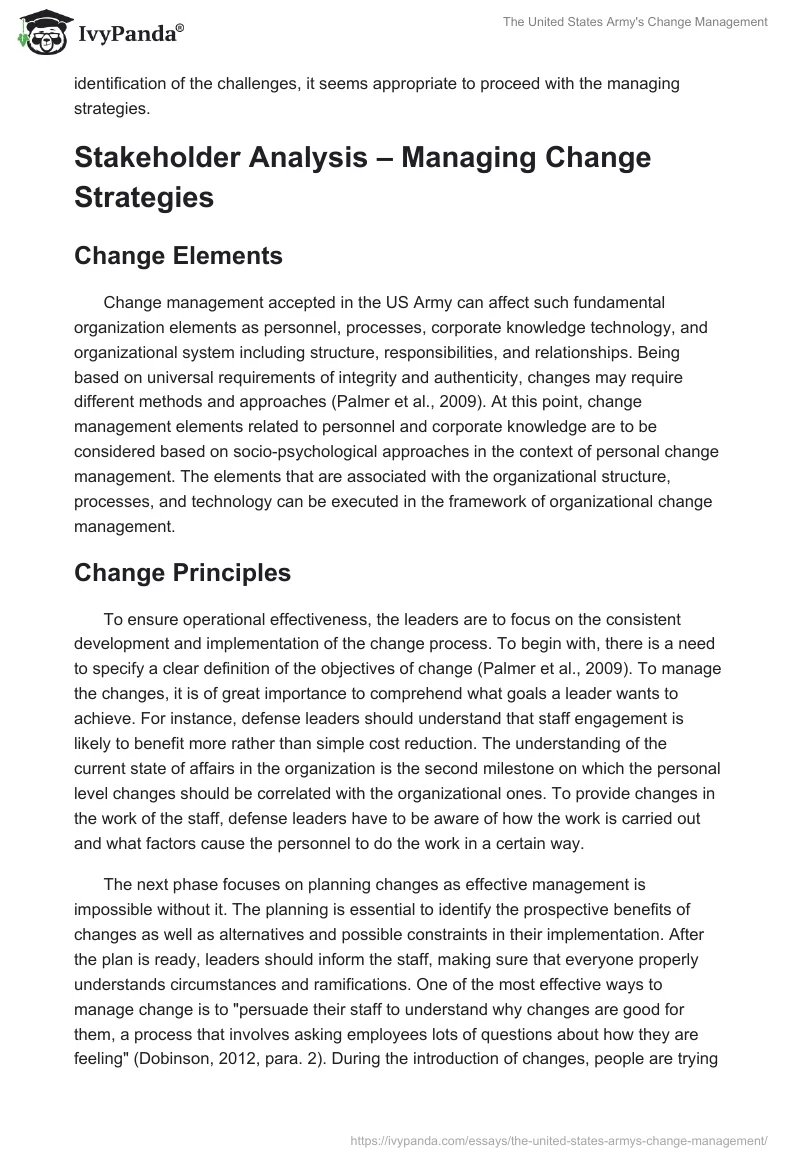 The United States Army's Change Management. Page 3