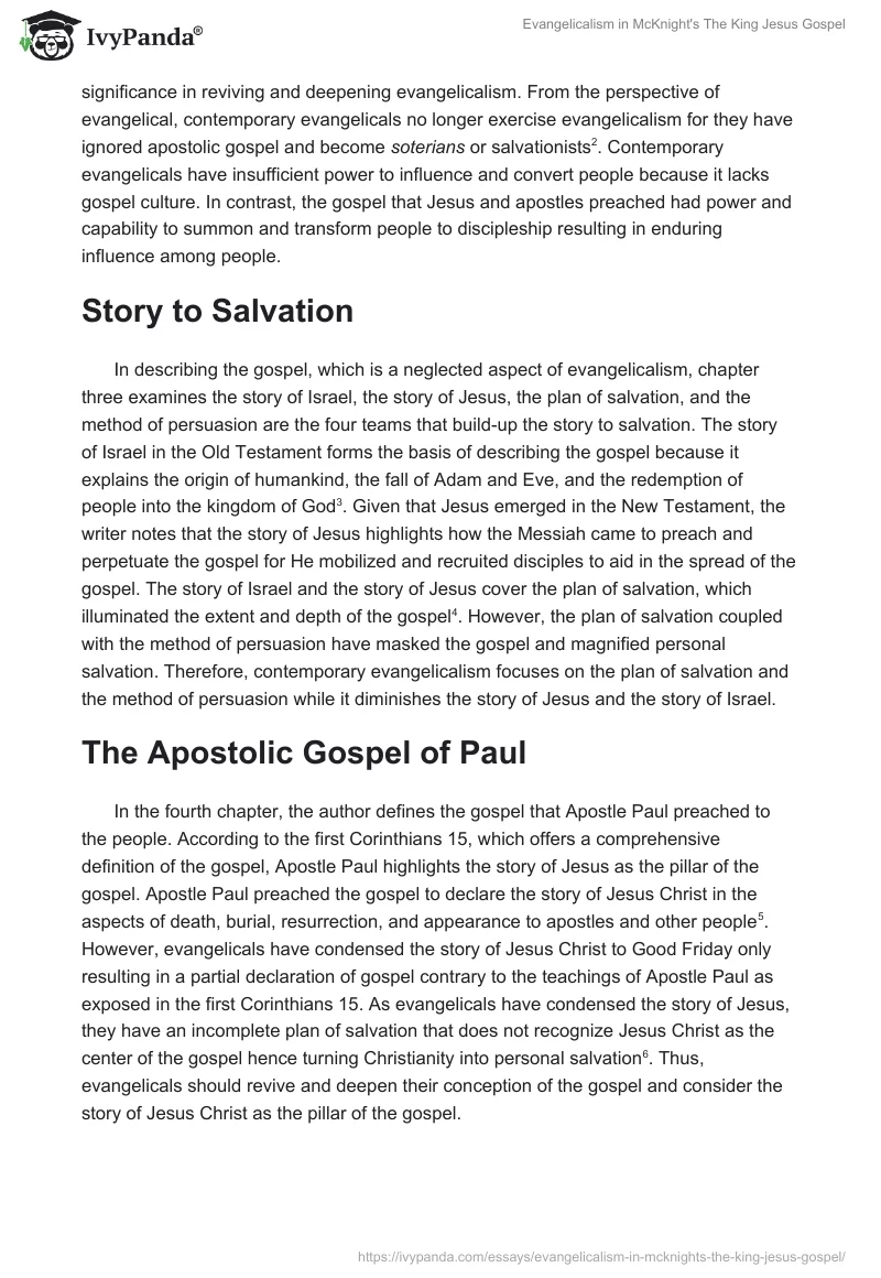 Evangelicalism in McKnight's The King Jesus Gospel. Page 2