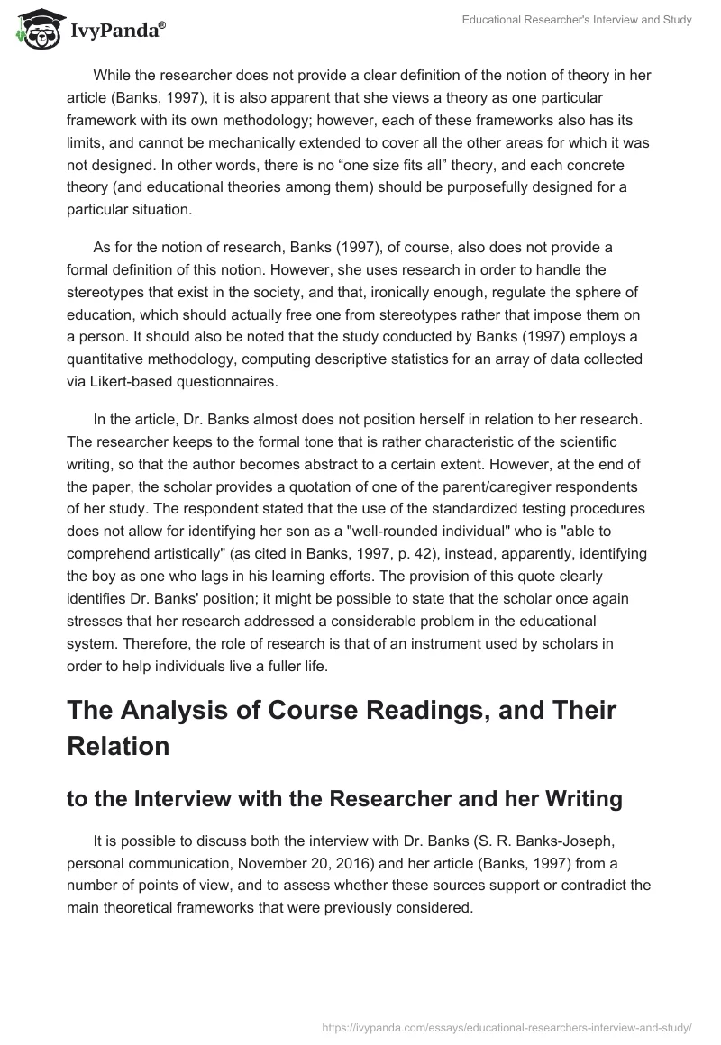 Educational Researcher's Interview and Study. Page 3