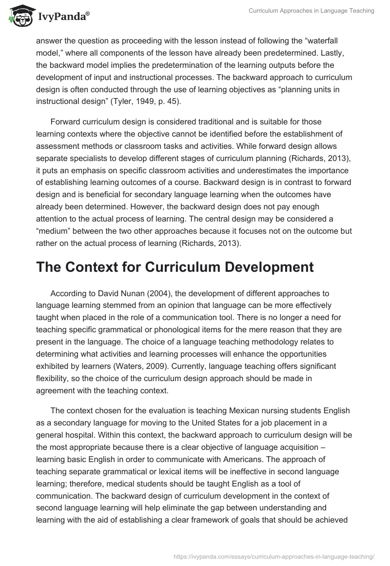 Curriculum Approaches in Language Teaching. Page 2