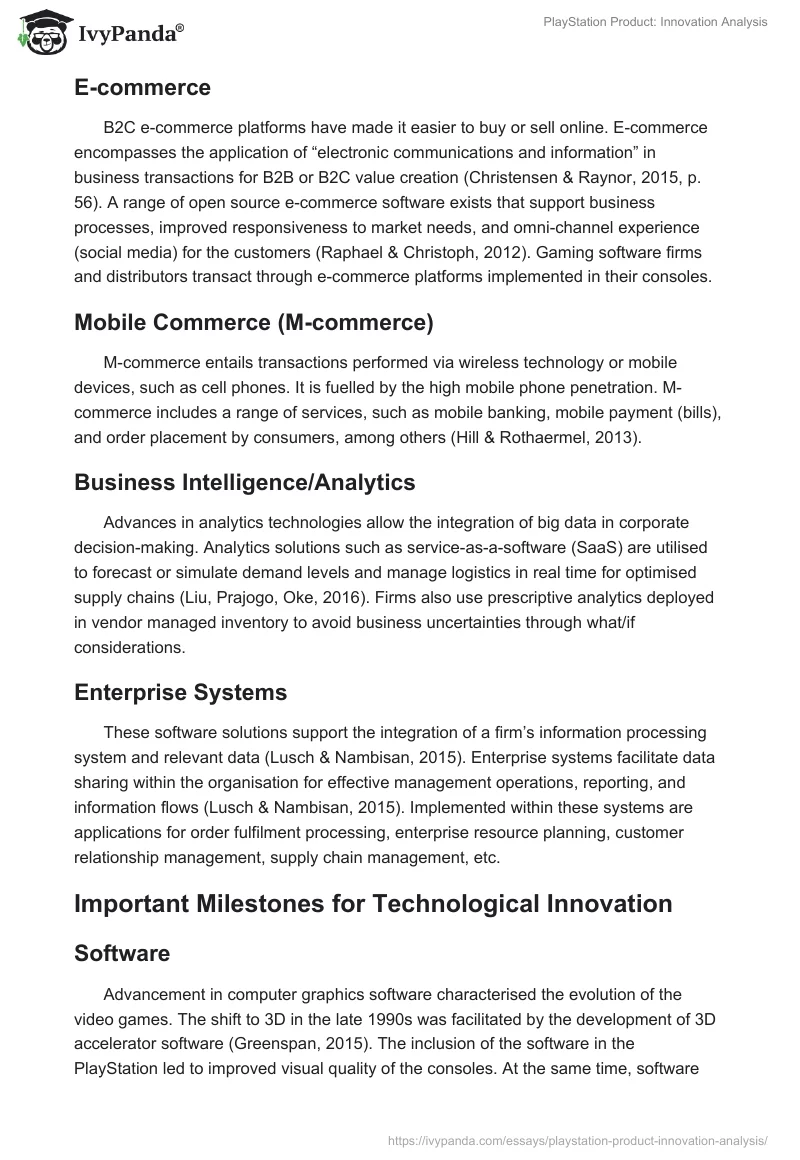 PlayStation Product: Innovation Analysis. Page 2