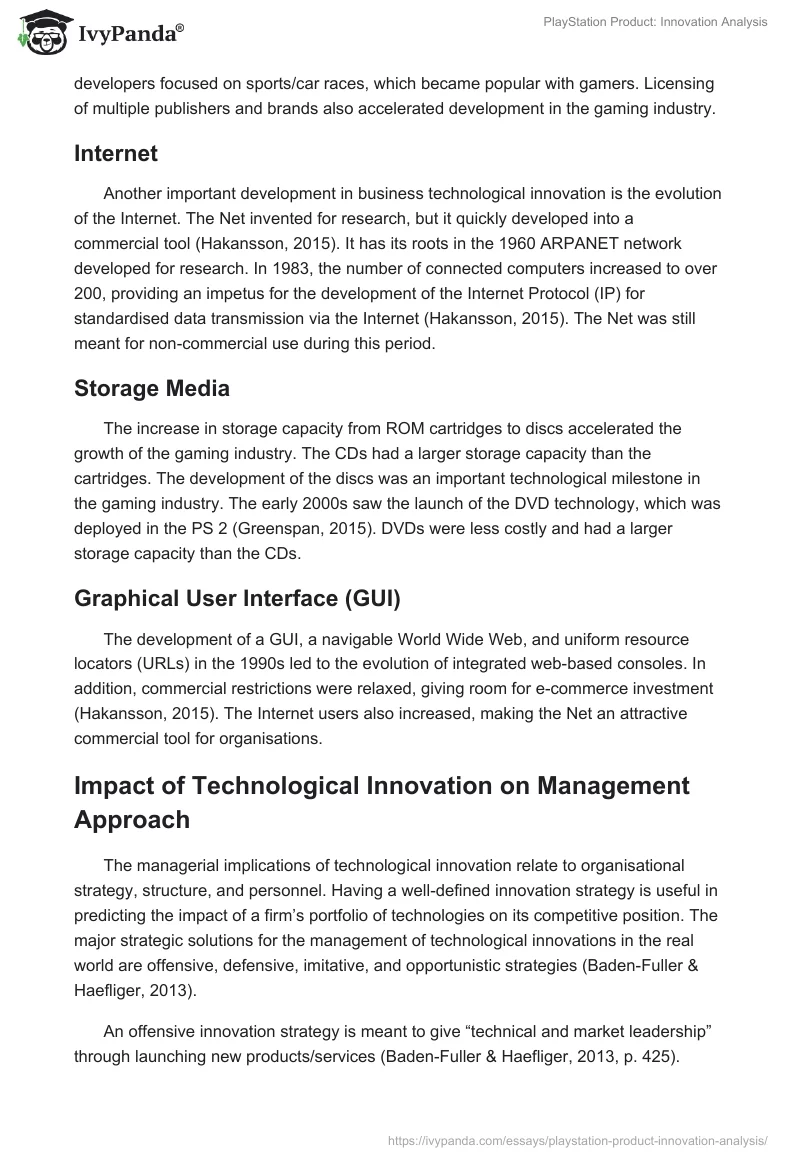 PlayStation Product: Innovation Analysis. Page 3