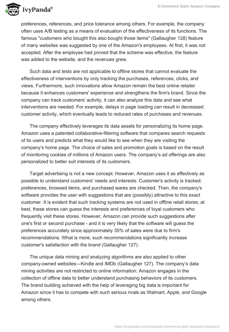 E-Commerce Giant: Amazon Company. Page 4