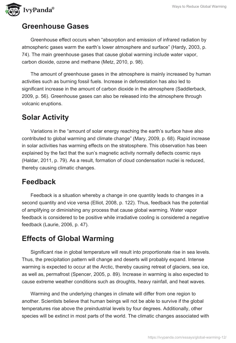 Ways to Reduce Global Warming. Page 3