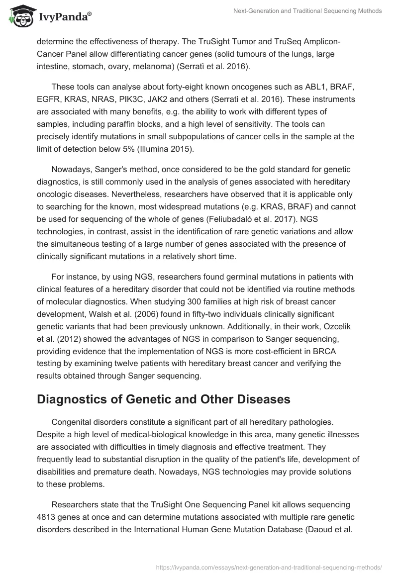 Next-Generation and Traditional Sequencing Methods. Page 4