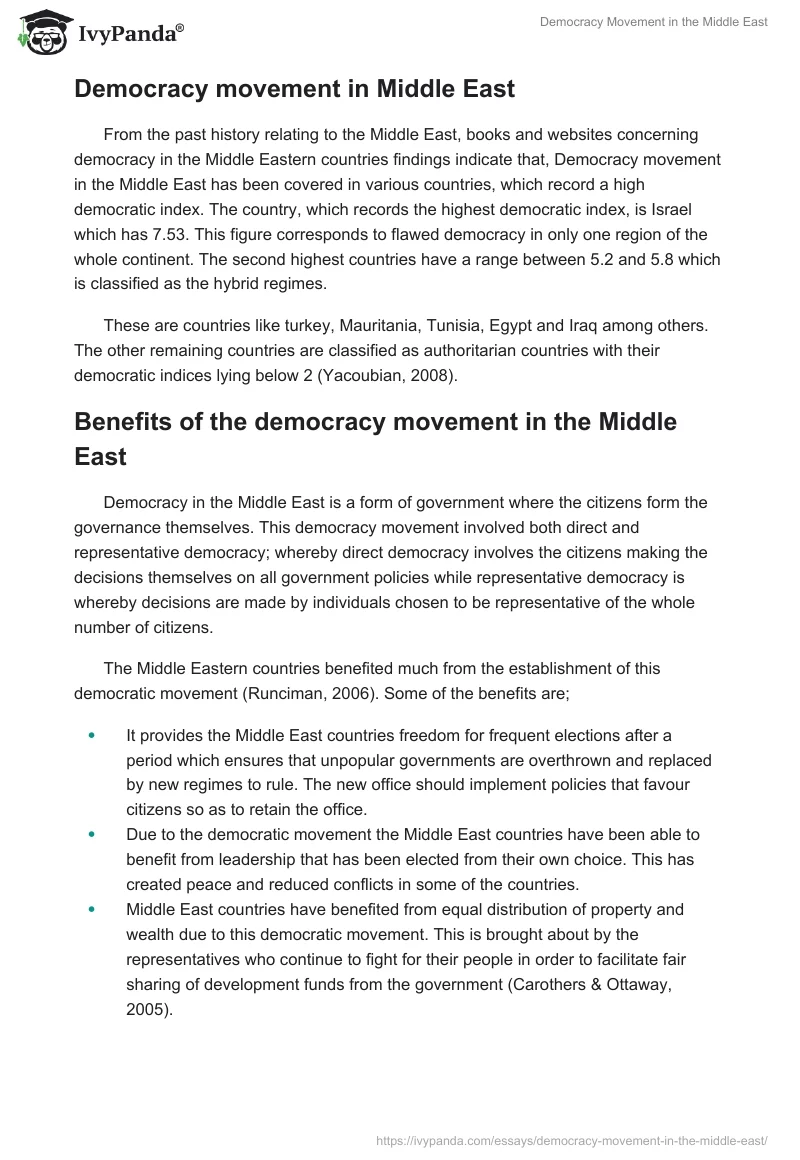 Democracy Movement in the Middle East. Page 4