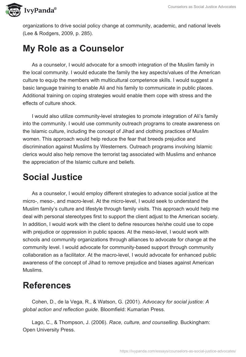 Counselors as Social Justice Advocates. Page 5