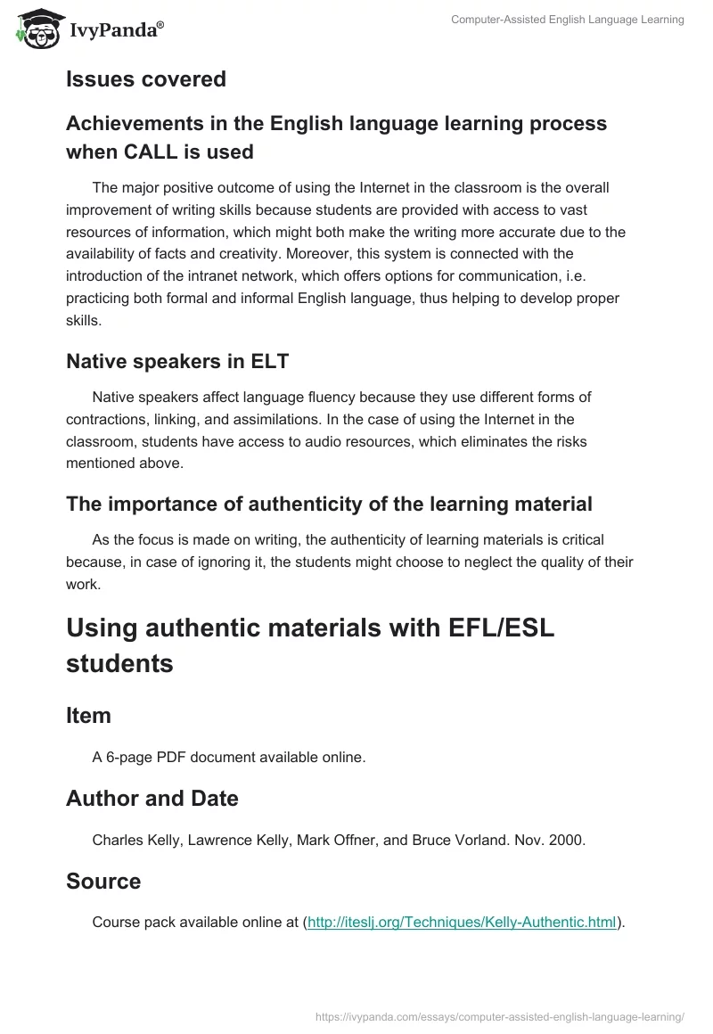 Computer-Assisted English Language Learning. Page 2