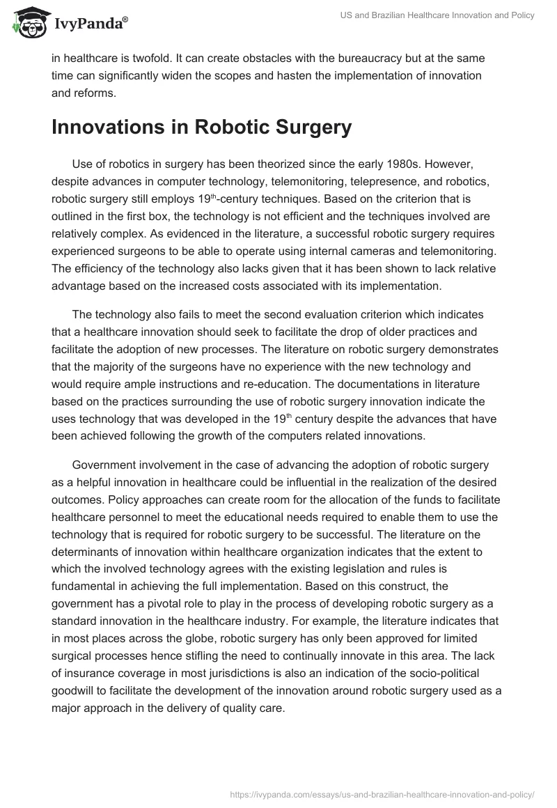 US and Brazilian Healthcare Innovation and Policy. Page 4