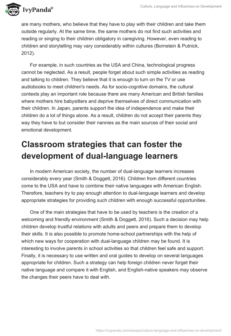 Culture, Language and Influences on Development. Page 2