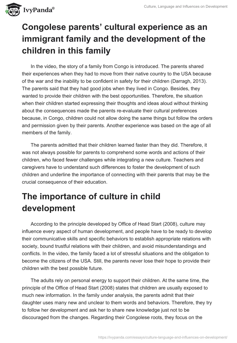 Culture, Language and Influences on Development. Page 3