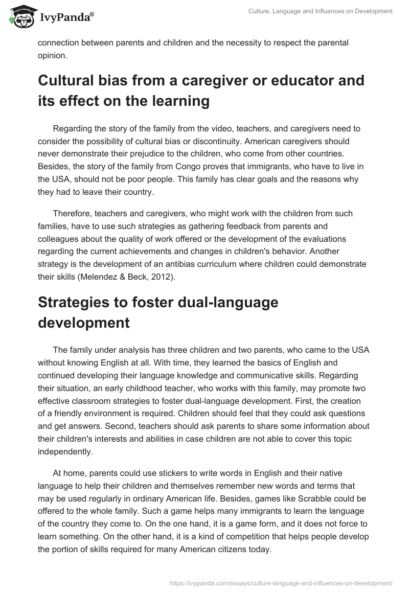 Culture, Language and Influences on Development. Page 4