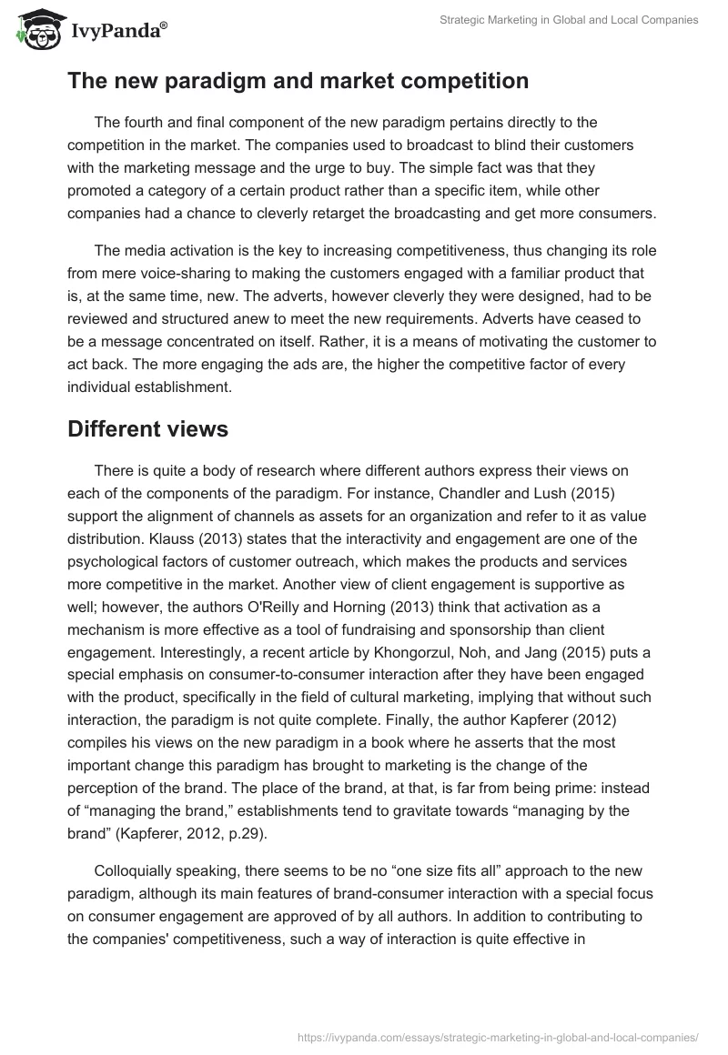 Strategic Marketing in Global and Local Companies. Page 2