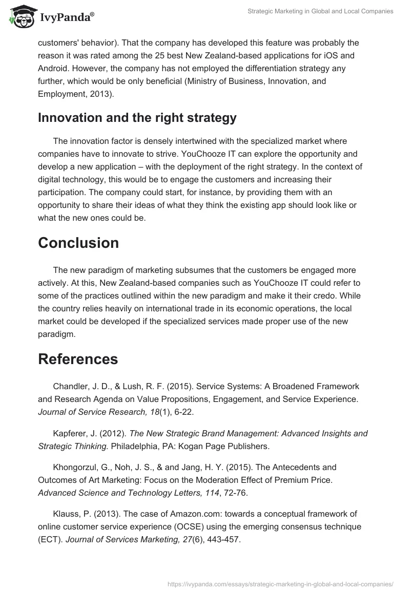 Strategic Marketing in Global and Local Companies. Page 5
