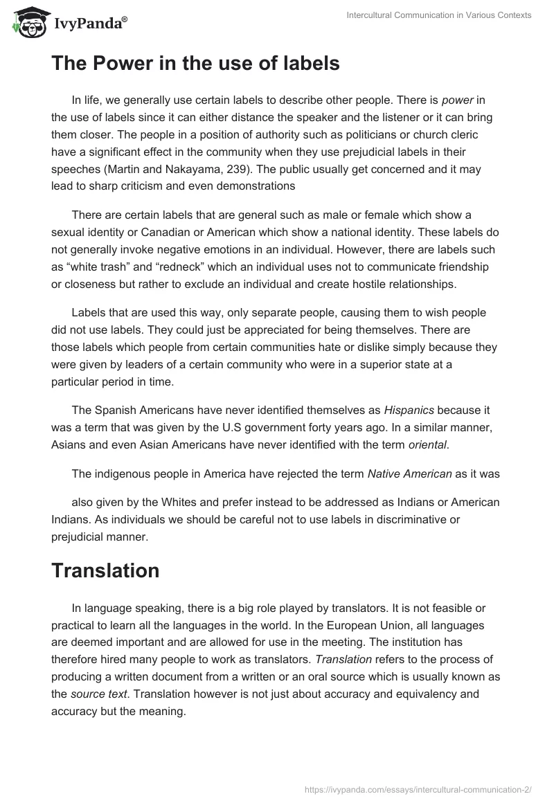 Intercultural Communication in Various Contexts. Page 2